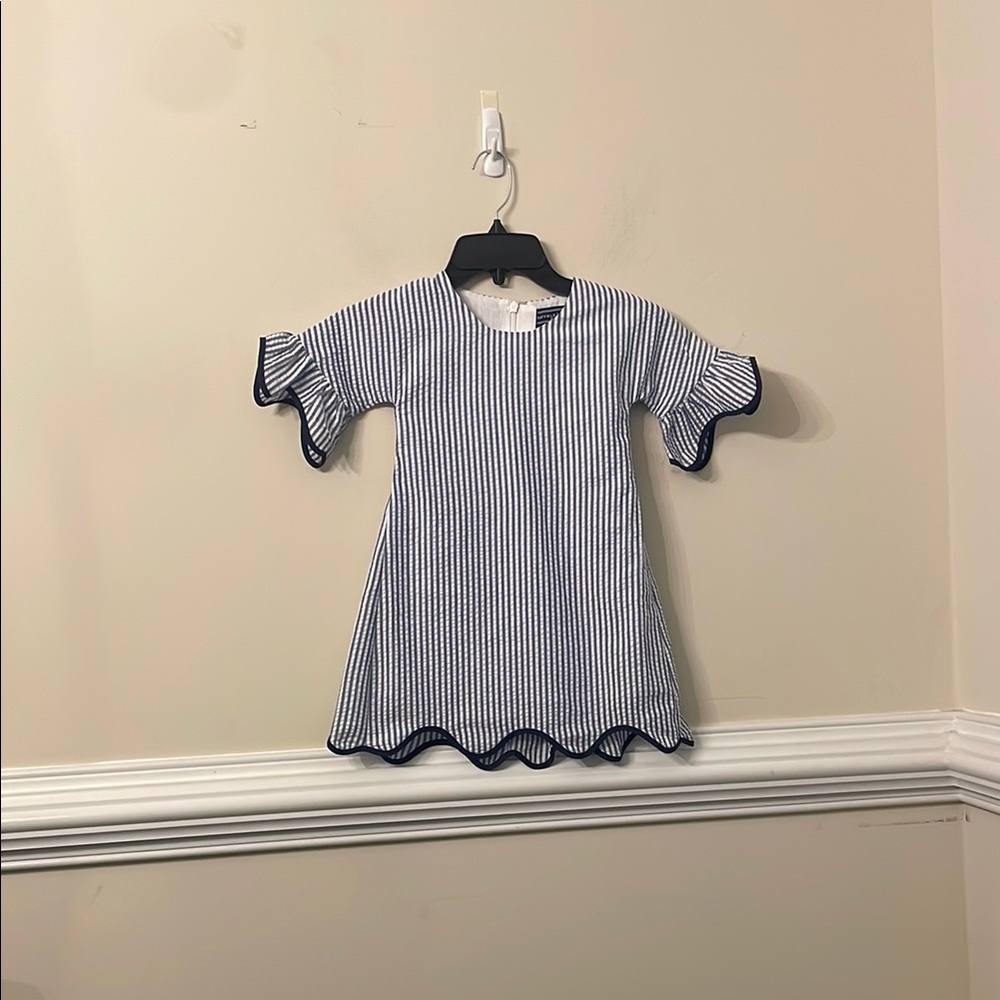 Duffield Lane Kids Formal Dress - Navy and White